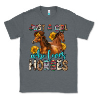 Charcoal Heather just a girl who loves horses Classic Tee - Zillion Design Studio