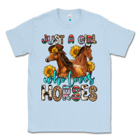 Dusty Blue just a girl who loves horses Classic Tee - Zillion Design Studio