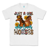 White just a girl who loves horses Classic Tee - Zillion Design Studio