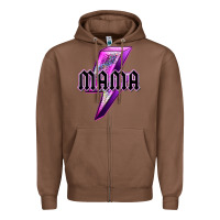 Chestnut mama neon leopard lightning bolt Zipper Hoodie - texasbilliewilder