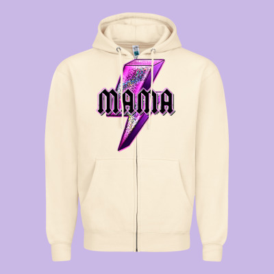 Mama Neon Leopard Lightning Bolt Zipper Hoodie Designed By Texasbilliewilder