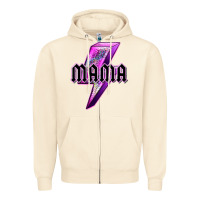 Sandshell mama neon leopard lightning bolt Zipper Hoodie - texasbilliewilder