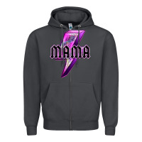 Smoke mama neon leopard lightning bolt Zipper Hoodie - texasbilliewilder