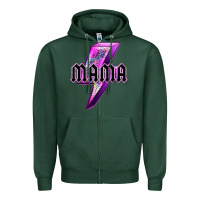 Sports Green mama neon leopard lightning bolt Zipper Hoodie - texasbilliewilder