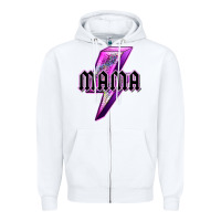 White mama neon leopard lightning bolt Zipper Hoodie - texasbilliewilder