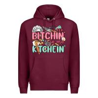 Burgundy no bitchin in my kitchin Premium Hoodie - MaliasSmallBusiness