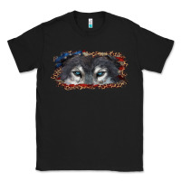 Black wolf eyes american flag Classic Tee - RanaPortraitStore