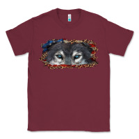 Burgundy wolf eyes american flag Classic Tee - RanaPortraitStore