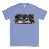 Colony Blue wolf eyes american flag Classic Tee - RanaPortraitStore