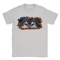 Moon Dust wolf eyes american flag Classic Tee - RanaPortraitStore