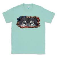 Seafoam wolf eyes american flag Classic Tee - RanaPortraitStore