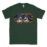 Sports Green wolf eyes american flag Classic Tee - RanaPortraitStore
