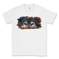 White wolf eyes american flag Classic Tee - RanaPortraitStore