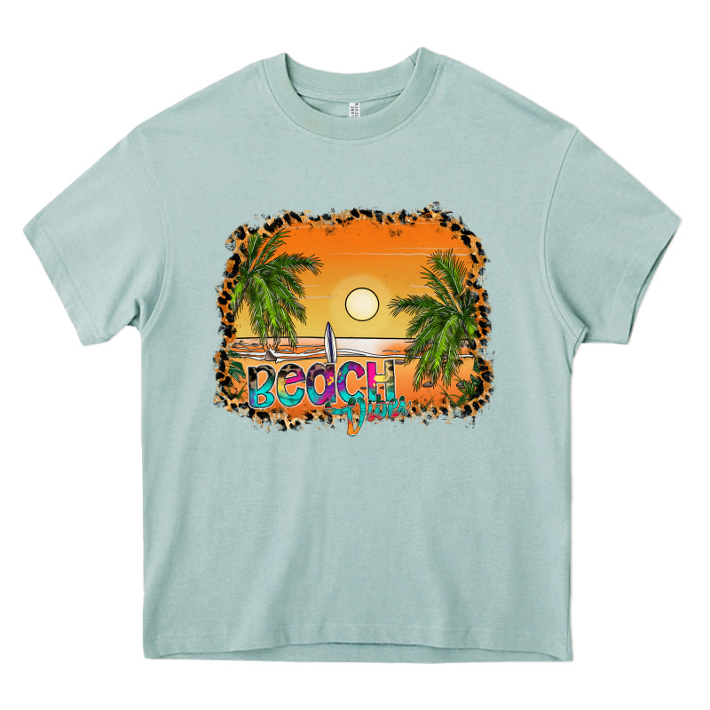 Beach Vibes Heavy Core Tee by CowhideDigitalArt | Teevron