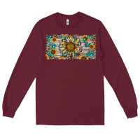 Burgundy western sunflower and gemstone license plate Long Sleeve Tee - RanaPortraitStore