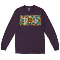 Western Sunflower And Gemstone License Plate Long Sleeve Tee | Teevron