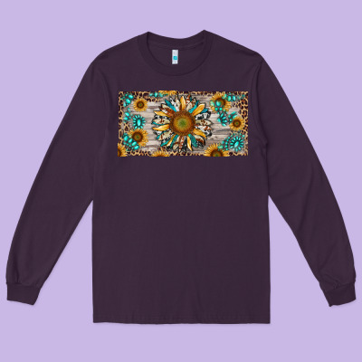 Long Sleeve Tee western sunflower and gemstone license plate