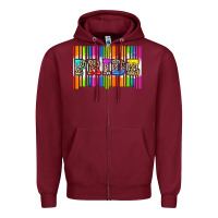 Burgundy pride barcode Zipper Hoodie - Zillion Design Studio
