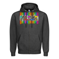 Charcoal Heather pride barcode Zipper Hoodie - Zillion Design Studio
