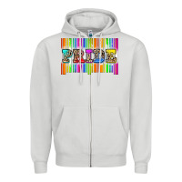 Dove Grey pride barcode Zipper Hoodie - Zillion Design Studio
