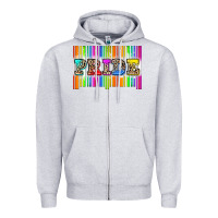 Heather Grey pride barcode Zipper Hoodie - Zillion Design Studio