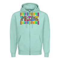Seafoam pride barcode Zipper Hoodie - Zillion Design Studio