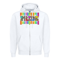 White pride barcode Zipper Hoodie - Zillion Design Studio