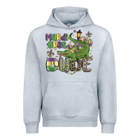 Heather Grey mardi gras dude alligator Urban Hoodie - MaliasSmallBusiness
