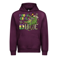 Mauve Wine mardi gras dude alligator Urban Hoodie - MaliasSmallBusiness