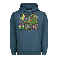 Pigment Midnight Navy mardi gras dude alligator Urban Hoodie - MaliasSmallBusiness