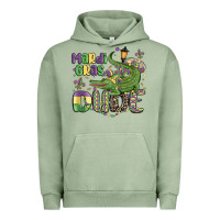 Pigment Oil Green mardi gras dude alligator Urban Hoodie - MaliasSmallBusiness