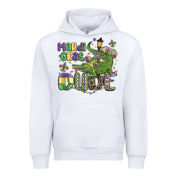 White mardi gras dude alligator Urban Hoodie - MaliasSmallBusiness