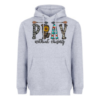 Heather Grey pray whithout crasing Heavyweight Hoodie - CowhideDigitalArt