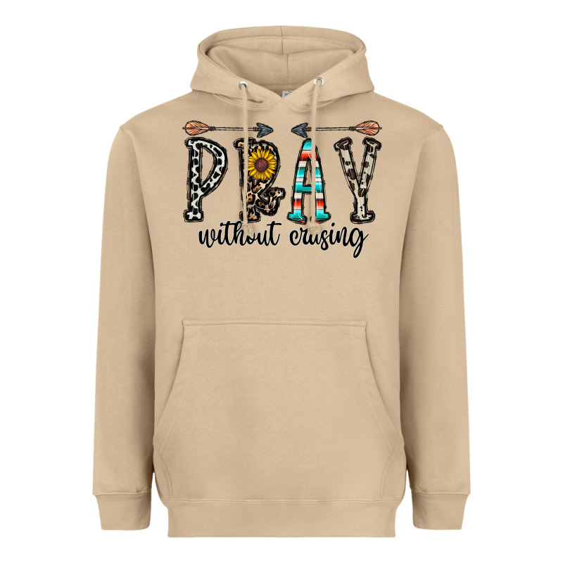 Pray Whithout Crasing Heavyweight Hoodie by CowhideDigitalArt | Teevron