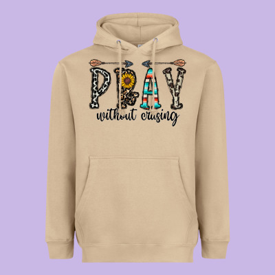Pray Whithout Crasing Heavyweight Hoodie Designed By Cowhidedigitalart