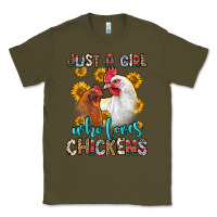 Army Green just a girl who loves chickens Classic Tee - Zillion Design Studio