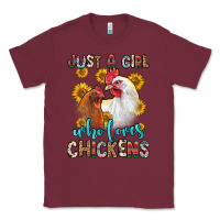 Burgundy just a girl who loves chickens Classic Tee - Zillion Design Studio