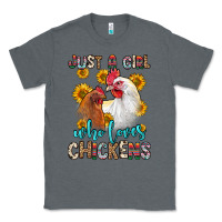 Charcoal Heather just a girl who loves chickens Classic Tee - Zillion Design Studio