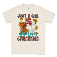 Natural just a girl who loves chickens Classic Tee - Zillion Design Studio