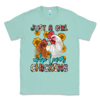Seafoam just a girl who loves chickens Classic Tee - Zillion Design Studio