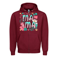 Burgundy mama nurse Zipper Hoodie - texasbilliewilder