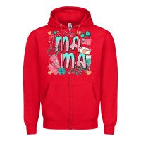 Red mama nurse Zipper Hoodie - texasbilliewilder