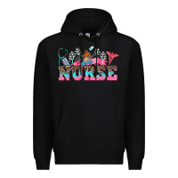 Black nurse with race and  equipment Premium Hoodie - AdoDesignShop