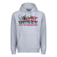 Heather Grey nurse with race and  equipment Premium Hoodie - AdoDesignShop