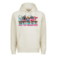 Oatmeal Heather nurse with race and  equipment Premium Hoodie - AdoDesignShop