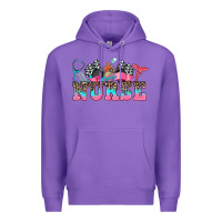 Purple nurse with race and  equipment Premium Hoodie - AdoDesignShop