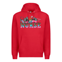 Red nurse with race and  equipment Premium Hoodie - AdoDesignShop