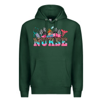 Sports Green nurse with race and  equipment Premium Hoodie - AdoDesignShop