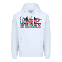 White nurse with race and  equipment Premium Hoodie - AdoDesignShop