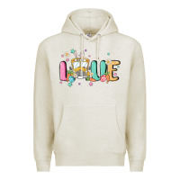 Oatmeal Heather love school bus Premium Hoodie - MaliasSmallBusiness
